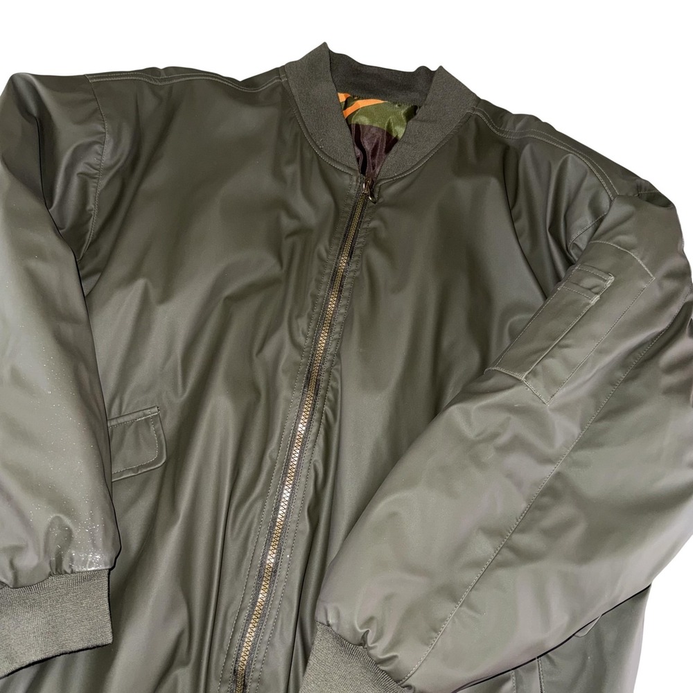 Reversible Camo Bomber Jacket Mens XL‎ Green Orange Insulated Hunting Outdoor